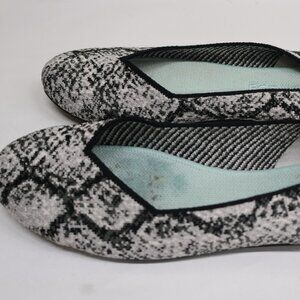 Rothy’s Ballet Flats – Black & Grey Patterned Knit – Size 8.5 – Good Condition